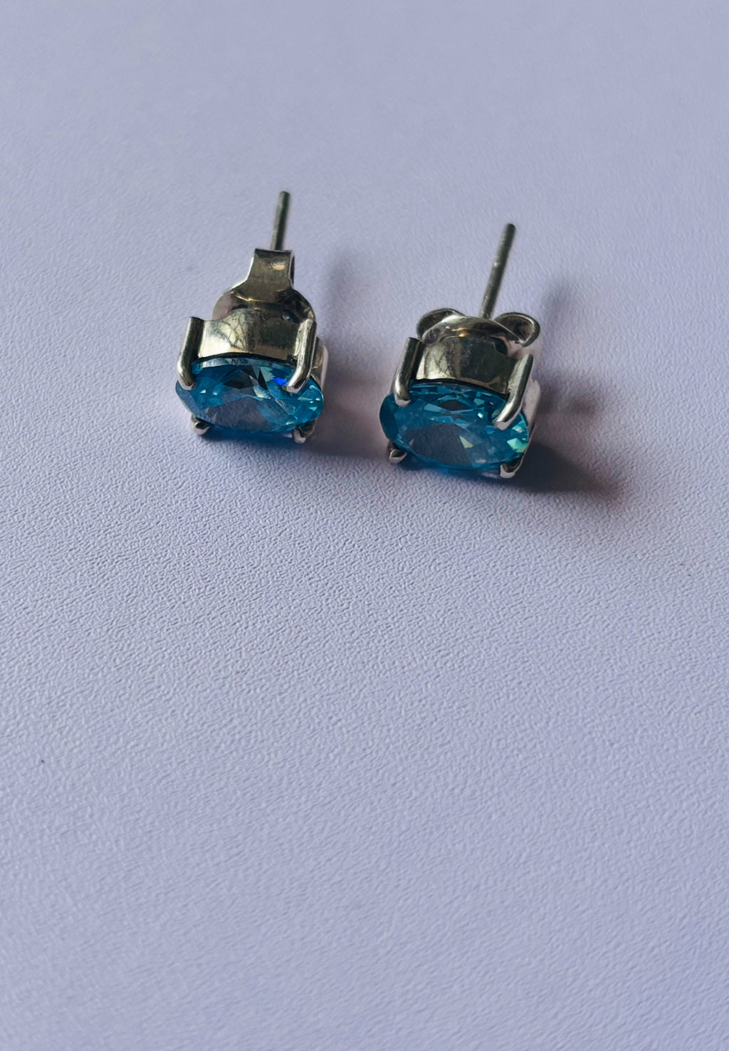 Blue Topaz Stud Earrings